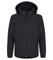 Kinder Softshell Jas Clique Classic 0200909 zwart